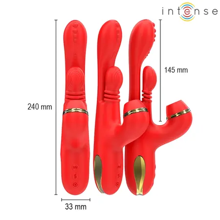 Intense Katy Red Multi-Function Intimate Massager 4 Interchangeable Heads