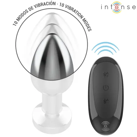Intense Metal Vibrating Plug M, 10 modova vibracije, daljinski upravljač, vodootporan