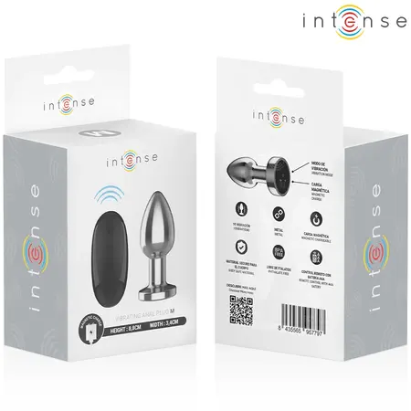 Intense Metal Vibrating Plug M, 10 modova vibracije, daljinski upravljač, vodootporan