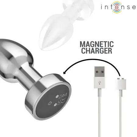 Intense S Metal Plug - 10-Mode Remote Vibrating, Waterproof, Silver