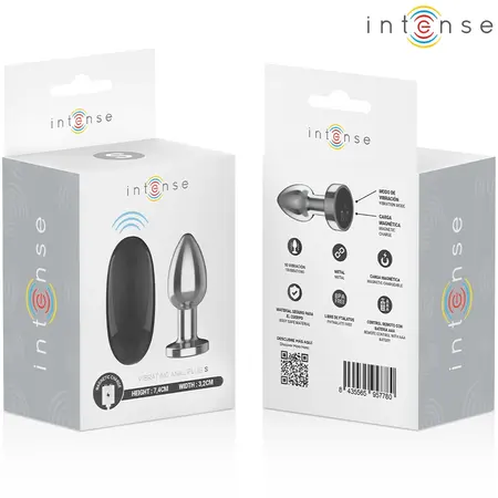 Intense S Metal Plug - 10-Mode Remote Vibrating, Waterproof, Silver