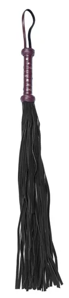 Bad Kitty Elegant crveni i crni floger od velur kože 65cm
