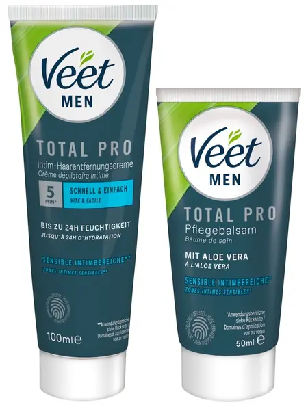 Veet Men TOTAL PRO set za depilaciju intimne regije sa aloe verom 2 komada