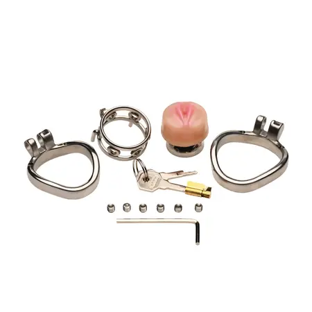 Pussy Boy Metal Safety Cage - Stainless Steel & Silicone System, Adjustable Fit