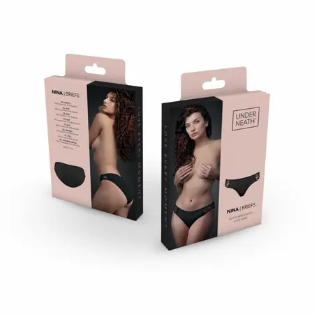 Underneath Lace Nina - Elegant Lace Women’s Panties, Black, Size L/XL