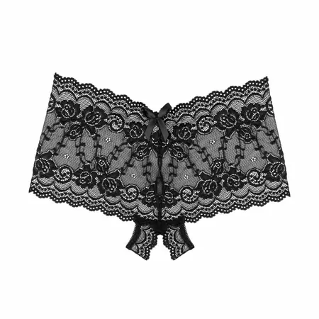 Underneath Mila Lace Briefs Open Design, Semi-Transparent, Mid-Rise Fit S/M