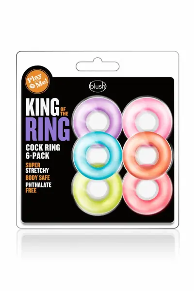 Blush Play With Me King of the Ring set, 6 silikonskih prstenova u različitim bojama