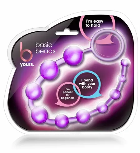 Blush Novelties B Yours Basic Beads Purple fleksibilne analne kuglice od želea 32.3cm