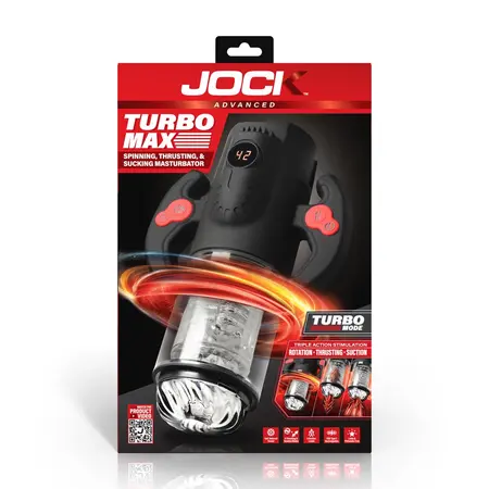 Turbo Max intimna mašina sa sistemom rotacije, potiskivanja i usisavanja, providno crna