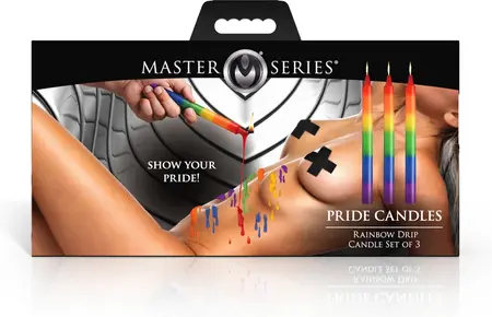 Pride Candles Rainbow Drip Set - 3 Unscented Multicolor Soy Wax Candles