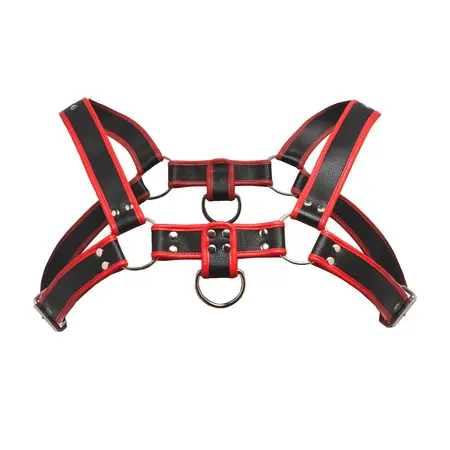 Sport Fucker Bulldog crveni harness podesivi grudni pojas od veganske kože
