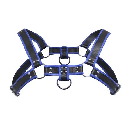 Master Series Bulldog podesivi pojas od plave veganske kože 103 do 134 cm