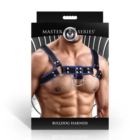 Master Series Bulldog podesivi pojas od plave veganske kože 103 do 134 cm