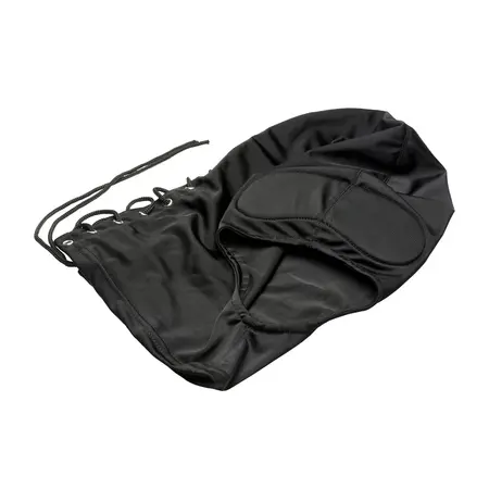 XR Brands Cocksucker Hood with Open Mouth Black - Adjustable Fit