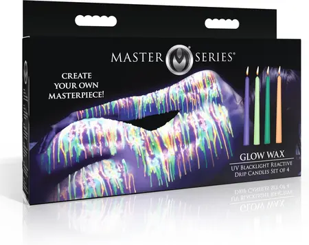 Glow Wax UV Light-Reactive Drip Candle Set 4pcs Multicolor 19cm
