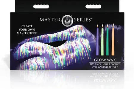 Glow Wax UV Light-Reactive Drip Candle Set 4pcs Multicolor 19cm