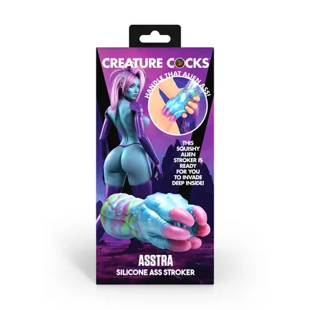 XR Brands Asstra silikonski intimni trenažer plavo ljubičasti 17.8 cm