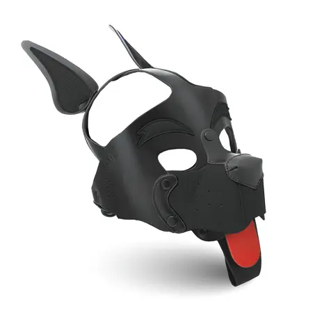 Alpha Dog Black Pup Hood, podesiva maska za pse od veganske kože
