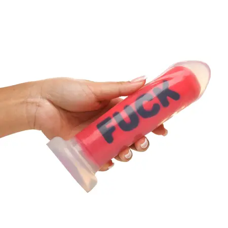 NS Novelties silikonski dildo crveni 18.5 cm sa rebrastom teksturom i vakuumskom bazom