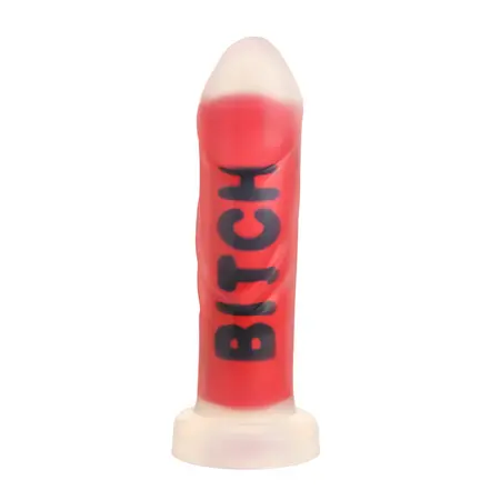 XR Brands Premium silikonski dildo sa vakuumskom čašicom crveni rebrasti 18.5 cm