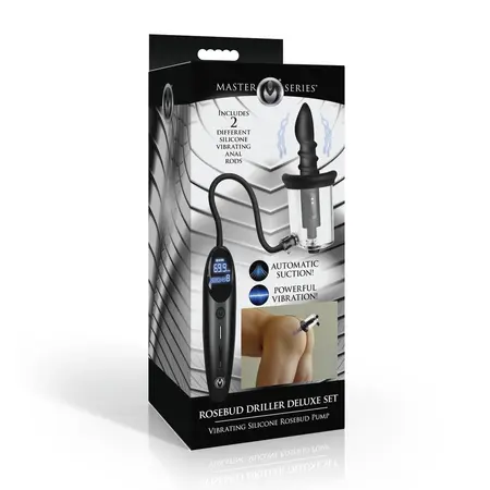 XR Brands Rosebud Driller Deluxe Set - Vibrating Silicone System, Transparent