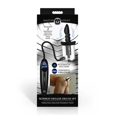 XR Brands Rosebud Driller Deluxe Set - Vibrating Silicone System, Transparent