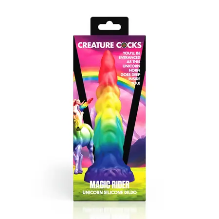 Magic Rider silikonski fantasy model u obliku duginog jednorogovog roga 17cm XR Brands