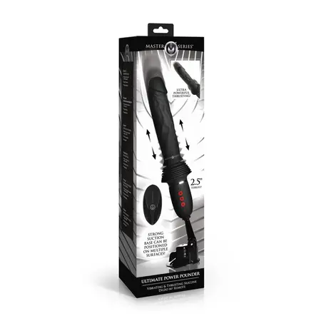 XR Brands Ultimate Power Pounder crni silikonski model sa vibracijom i funkcijom potiskivanja