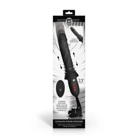 XR Brands Ultimate Power Pounder crni silikonski model sa vibracijom i funkcijom potiskivanja