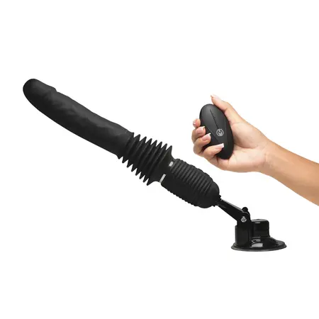 XR Brands Ultimate Power Pounder crni silikonski model sa vibracijom i funkcijom potiskivanja