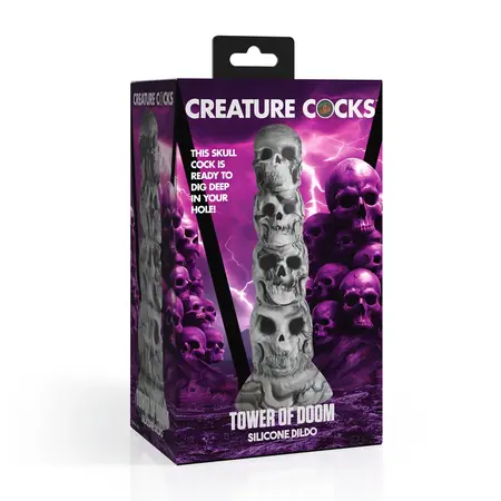 XR Brands Tower of Doom Silicone Fantasy Model, Grey, 18 cm