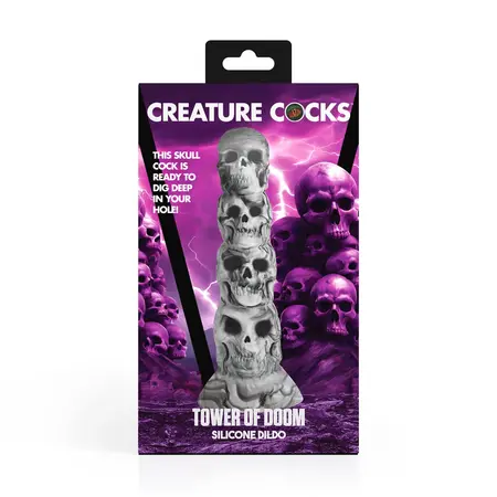 XR Brands Tower of Doom Silicone Fantasy Model, Grey, 18 cm