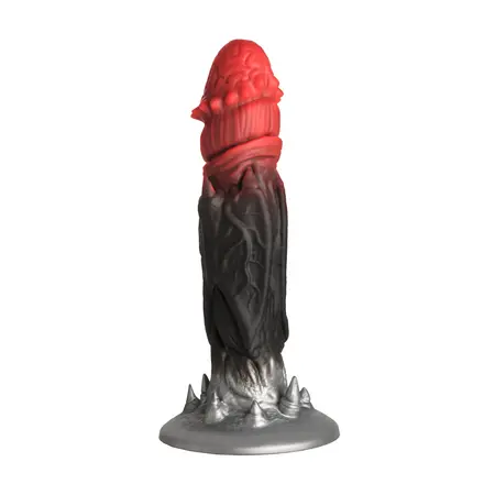 XR Brands Count Cockula silikonski dildo crveno crni 22.9 cm sa vakuum postoljem