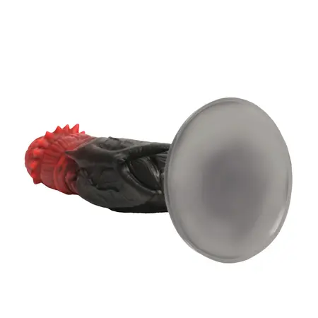 XR Brands Count Cockula silikonski dildo crveno crni 22.9 cm sa vakuum postoljem