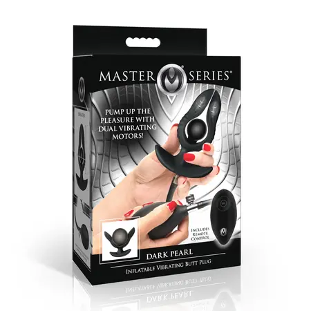 XR Brands Perla Oscura Inflatable Plug with Remote Control Black