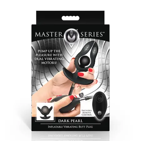 XR Brands Perla Oscura Inflatable Plug with Remote Control Black