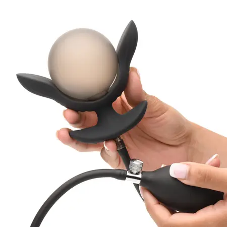 XR Brands Perla Oscura Inflatable Plug with Remote Control Black