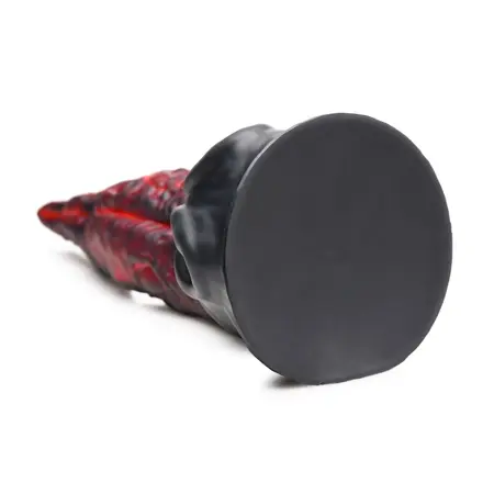XR Brands Dragon Tongue silikonska fantazijska igračka crveno crna 24cm kompatibilna sa pojasom