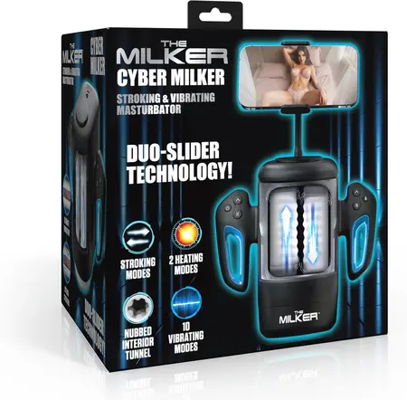 Cyber Milker Intimate Device with Vibration & Phone Mount Transparent/Black