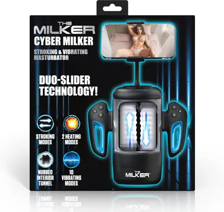 Cyber Milker Intimate Device with Vibration & Phone Mount Transparent/Black