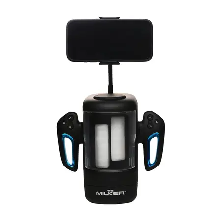 Cyber Milker Intimate Device with Vibration & Phone Mount Transparent/Black