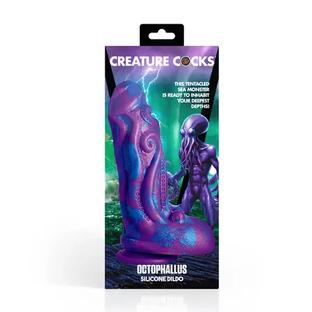 XR Brands Octophallus silikonski fantazijski model ljubičasto plavi 22cm