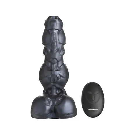 XR Brands Cyborg silikonska intimna igračka sa pokretima srebrna 22 do 24 cm USB daljinski upravljač