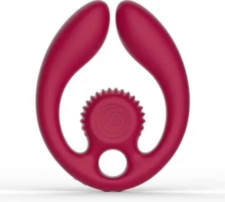 SVibe GIZI Duo Burgundy dupli intimni masažer za parove sa daljinskim upravljačem