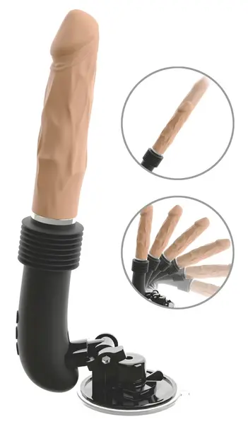 You2Toys RC dildo sa funkcijom potiskivanja u boji kože, dužine od 30.3 do 36.8 cm, punjivi silikon