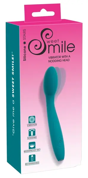 Sweet Smile vibrator sa klimajućom glavom, 10 modova, vodootporan, silikon, 18.2 cm