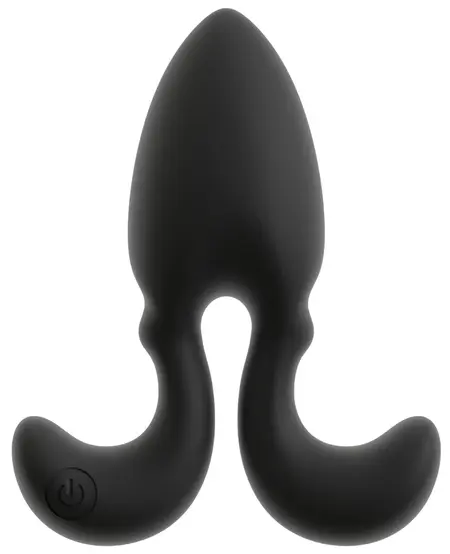 ANOS RC vibrirajući analni čep sa fleksibilnim krilcima, 10 modova, crni silikon, 10.2 cm