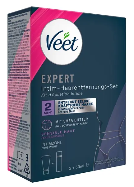Veet Expert set za depilaciju intimne regije sa ši puterom 2x50ml