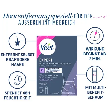 Veet Expert set za depilaciju intimne regije sa ši puterom 2x50ml