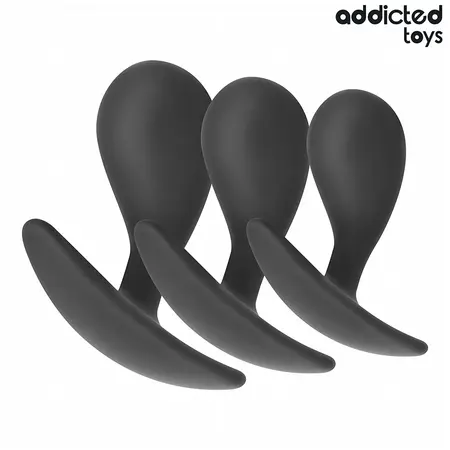 Set silikonskih intimnih čepova Addicted Toys Model 3 sa tri veličine, hipoalergenski